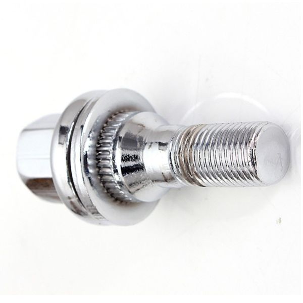 Flat Alloy Wheel Bolts M12x1.25 , Tough Plating Chrome Lug Bolts TUV Approved
