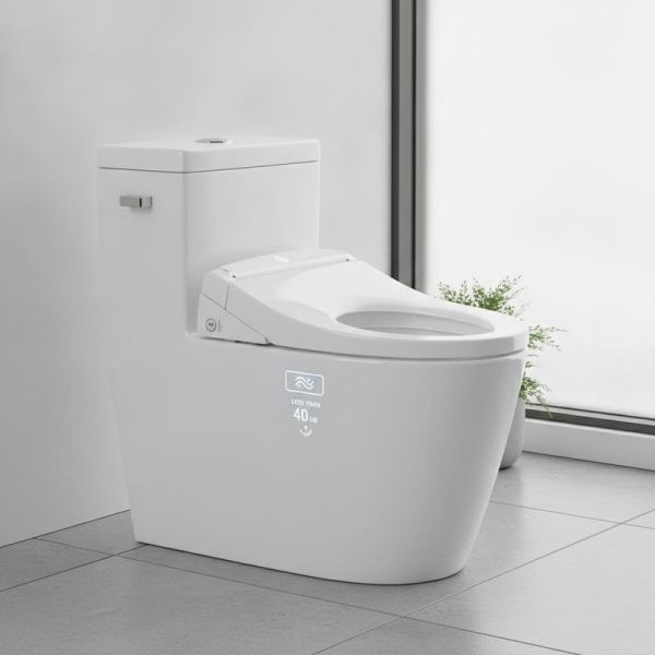 Dual Flush Bathroom Smart Toilet Incorporating Less Than 40 DB Noise Level Technology For Quiet Smart Toilet Performance