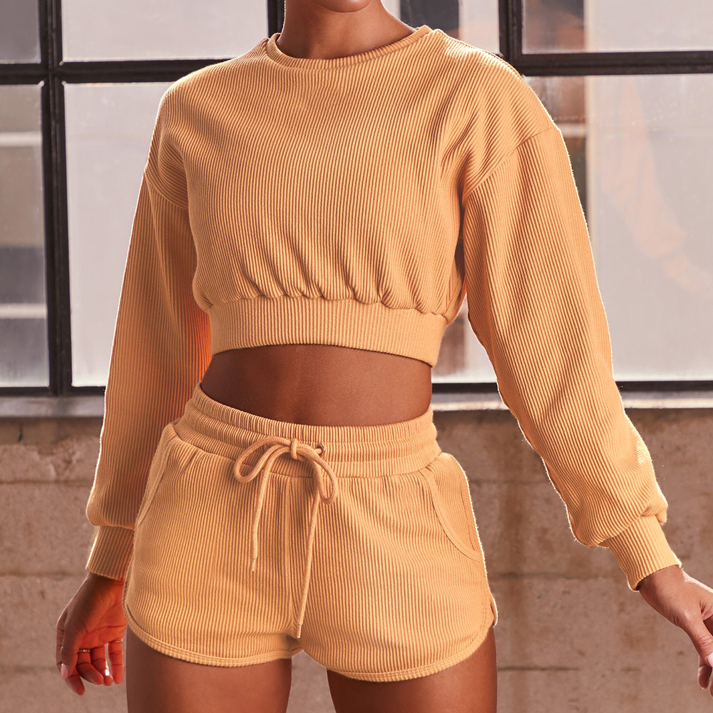 Loungewear Breathable ребристых женщин 250gsm установило наборы Loungewear 2 частей