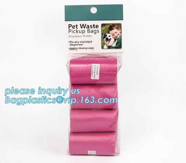 LED Flashlight Dog Waste Bag Dispenser Holder with Pet Waste Bag Poop Roll Bags, BPI ASTM D6400 EN13432 Approval Customi