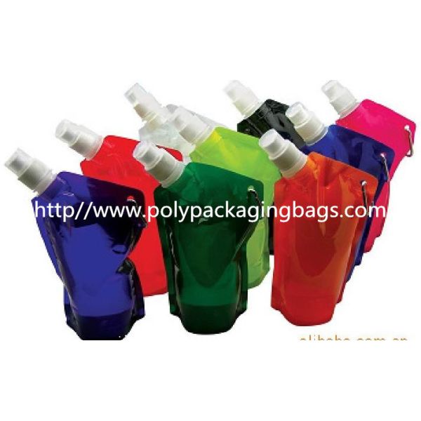 Померанцовые/голубые пластичные мешки воды стоят вверх мешок с упаковывать Spout