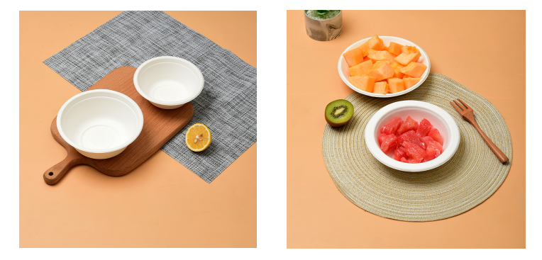 500ml Paper Bowl Eco-Friendly Degradable Disposable Bowl Sugarcane Pulp Bowl