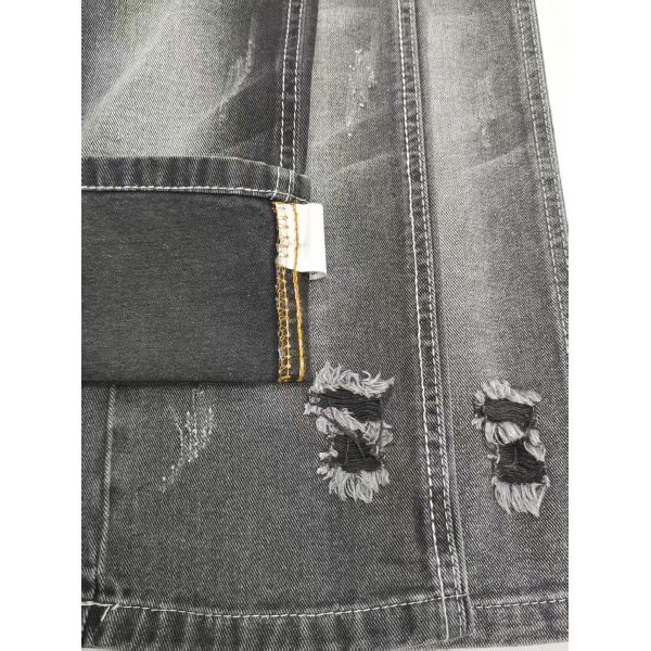 TWILL Non-Stretch 9.4oz Denim Fabric BLACK/BLACK With 10*10 Construction For Jeans