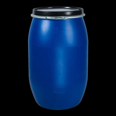 200L Blue Plastic Barrel Drum With Handle And Steel Hoop For Chemical Storage