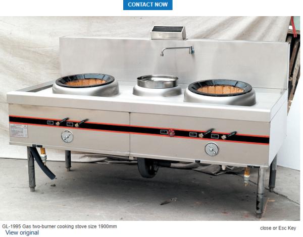 Gas Two-Burner Cooking Stove Size 1700mm