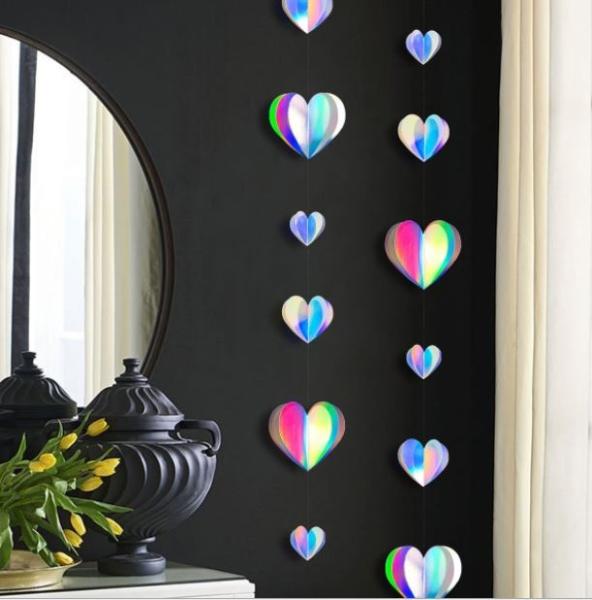 Rainbow Color Star Pattern Paper Hanging Decoration