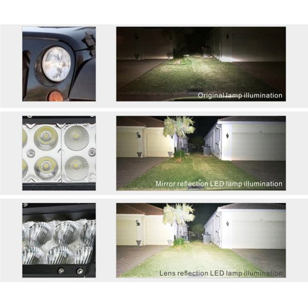 6000K LED Offroad Light Bar , 5D Reflector 7.5