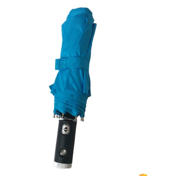 Blue Color Custom Print Popular Auto Open Umbrella , 3 Fold Ladies Umbrella