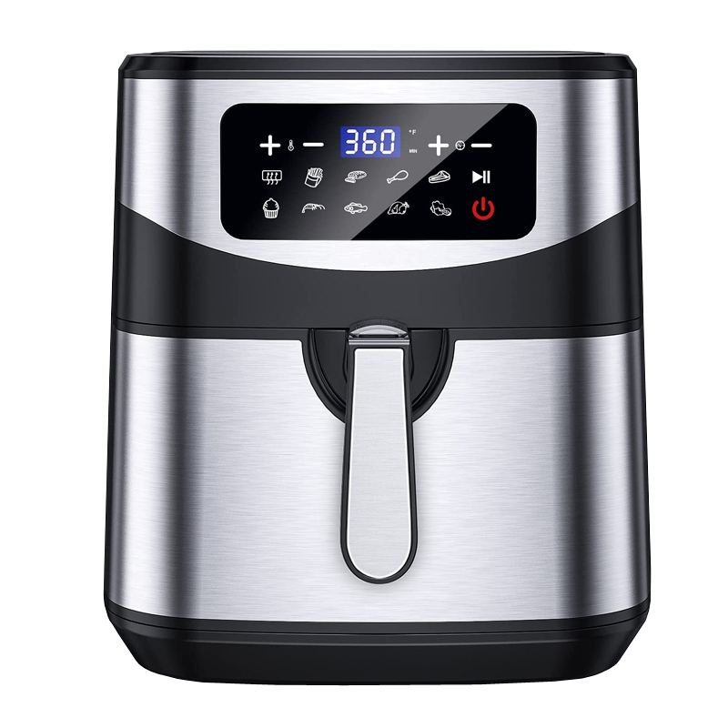 7L avec fenêtre Friture à air en acier inoxydable Foyer écran tactile LED pour 12 préréglages Faciles à nettoyer à la maison 1800w