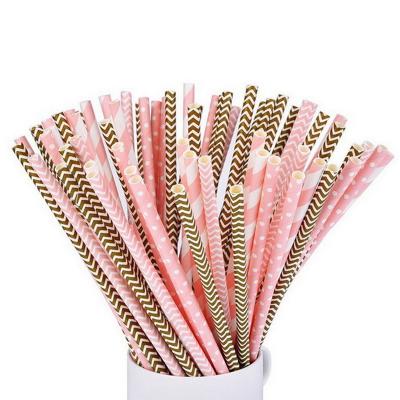 Commercial Sturdy Baby Shower Paper Straws BPA Free Assorted Paper Straws