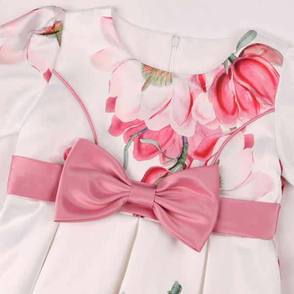 Summer Children's Clothing Children'S Retro Print Bow Puffy Dress