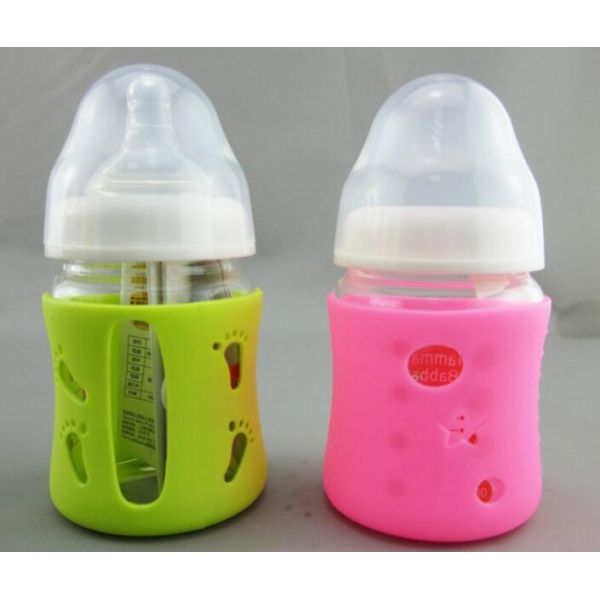 Heat Resistant Footprint Stars Design Silicone Feeding Bottle Cover Silicone Cup Lid For Glass Accessories