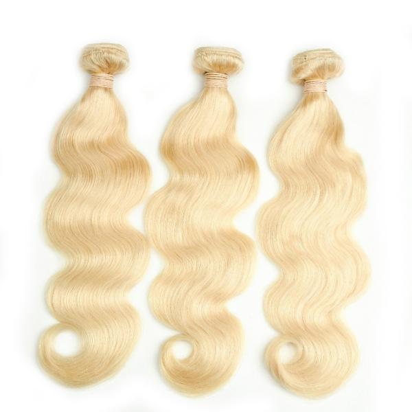 extensões coloridas do cabelo do cabelo encaracolado 613 brasileiros louros da onda do corpo 7A nenhum produto químico