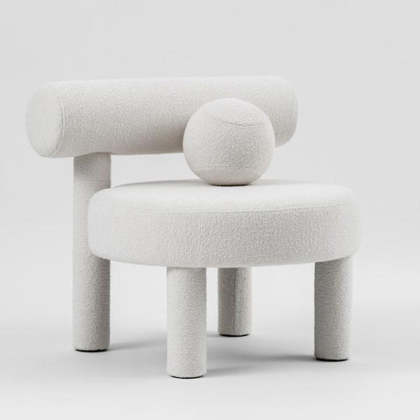 Fabric Leisure Chair White Flannelette Children'S Chair Simple Leisure Chair