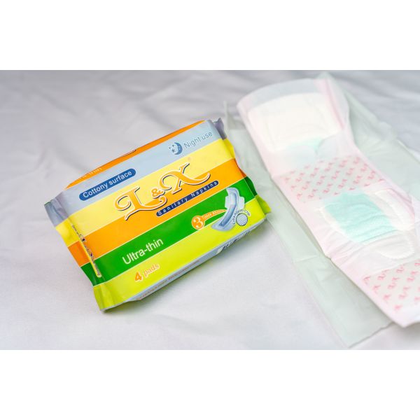 Adhesive Wings Period Pads Organic Women  Eco Menstrual Pads 283mm