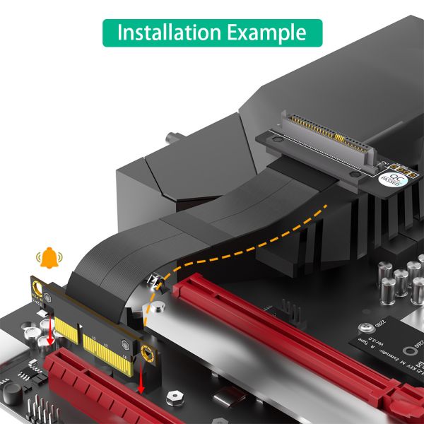 SFF-8639 U.2 90° до PCI-E 3.0 4X кабель расширения ленты для быстрой подключения