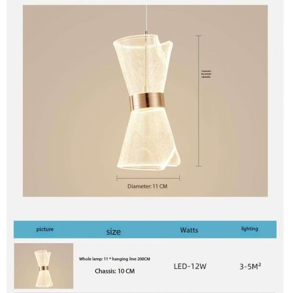 Modern Living Room Led Mounted Lamp Bright Transparent Bedroom Bedside Decoration Acrylic Pendant Light
