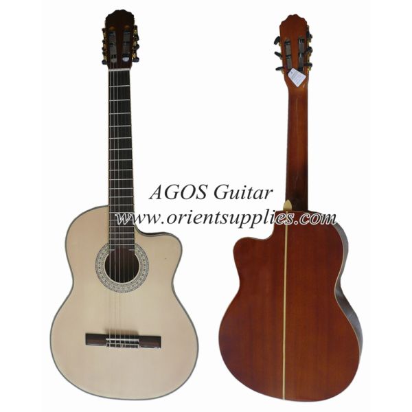 39inch Cutaway Bleach Spruce Top Sapele back&Side Classical guitar CG3921C-B