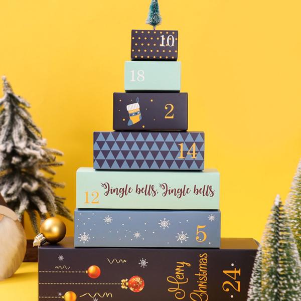 Noël de boîte de papier de carton a réutilisé des boîte-cadeau de calendrier
