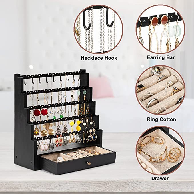 Large Capacity Stall Earring Display Stand Household Jewelry Necklace Rack Multi-layer Bracelet Storage Rack Display Racks