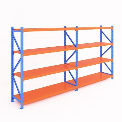 4 Tier Metal Shelf Adjustable Level Height for Medium Duty Shelving in Warehouse Rack
