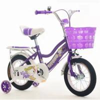 Bicicleta ligera de moda para niños con soporte de acero y cesta de plástico