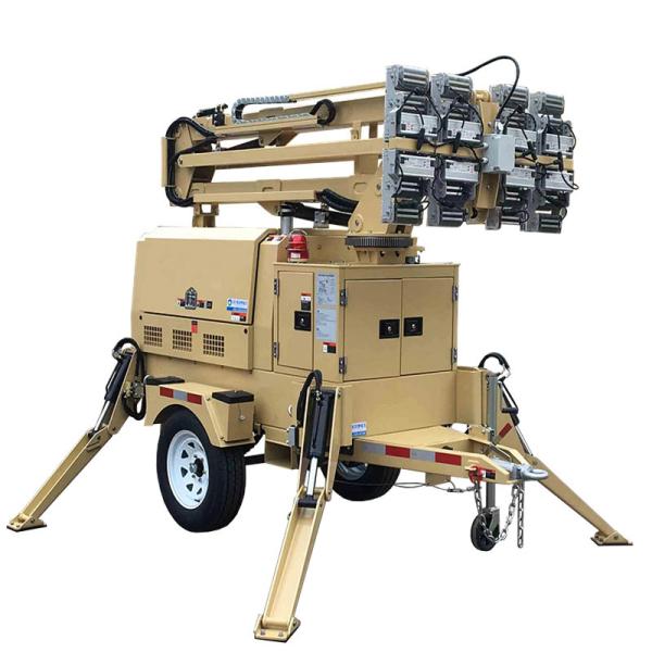 Mobile Light Tower Outdoor LED Lighting Tower 9m Hydraulic Mast Diesel Light Tower