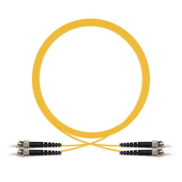 Single Mode Duplex Fiber Optic Patch Cord , ST To ST Fiber Patch Cable