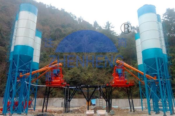 Planta concreta alta da mistura do grupo da grua HZS50 da faixa clara da produtividade