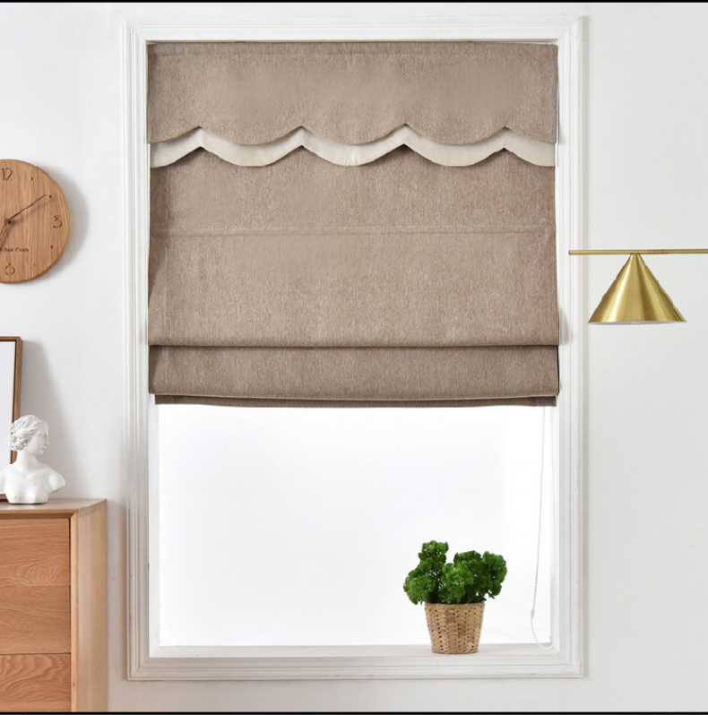 Modern smart remote motorized blue grey brown fabric Roman blinds customized for living bed book room blackout