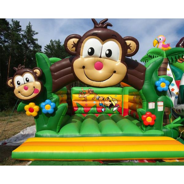 Le thème tropical de safari badine les Chateaux pleins d'entrain Gonflables de château de singe commercial