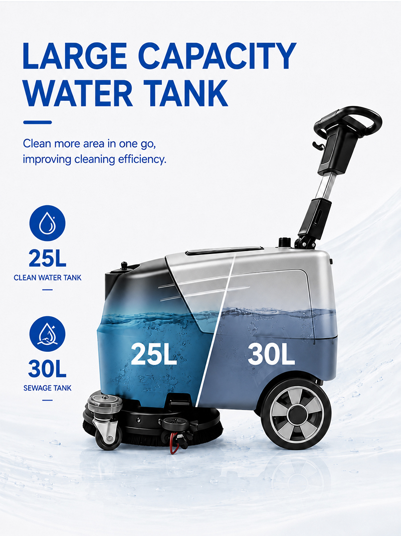 High Quality Portable Floor Scrubber Machine Easy Push for Home Use