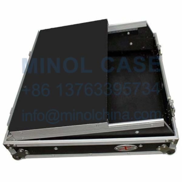19MIXLT Top Load DJ Mixer Road Gig Ready Flight Combo Rack WGliding Laptop Shelf
