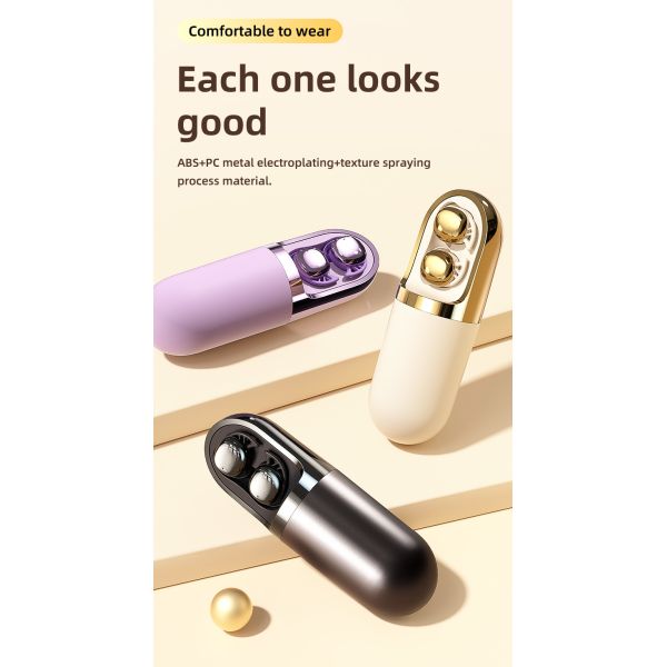 Bluetooth 6.0 Wireless Earbuds with Vibration Massage Function and Skin-Friendly Material for Comfortable Use