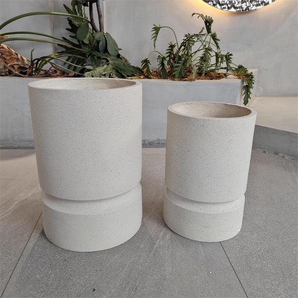 Reinforced Clay Fiber Plant Pots for Indoor Outdoor Home Garden Decor