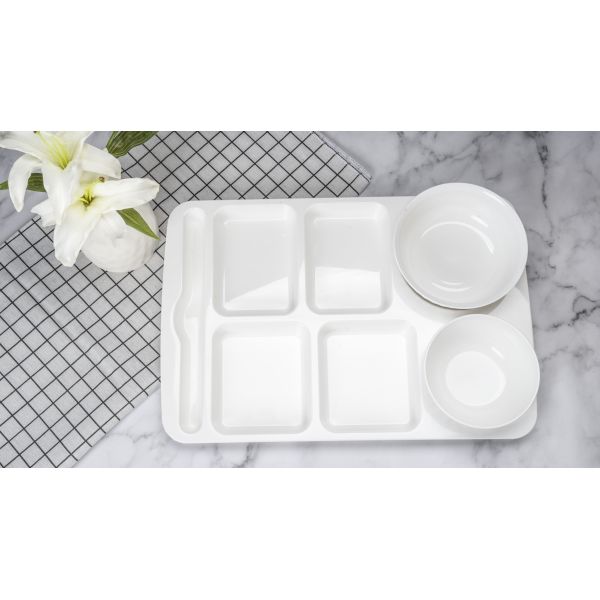 High Temperature PET Tableware Plastic Soup Bowl White 12.6 X 5.8cm