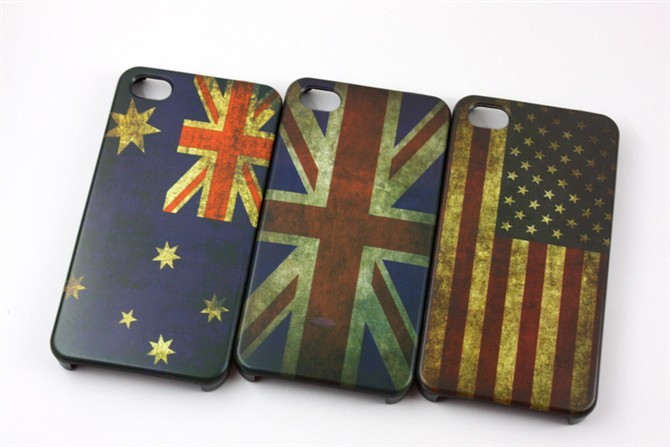 Durable Laser Engraving Iphone 4 Hard Shell Case With Multicolored Design