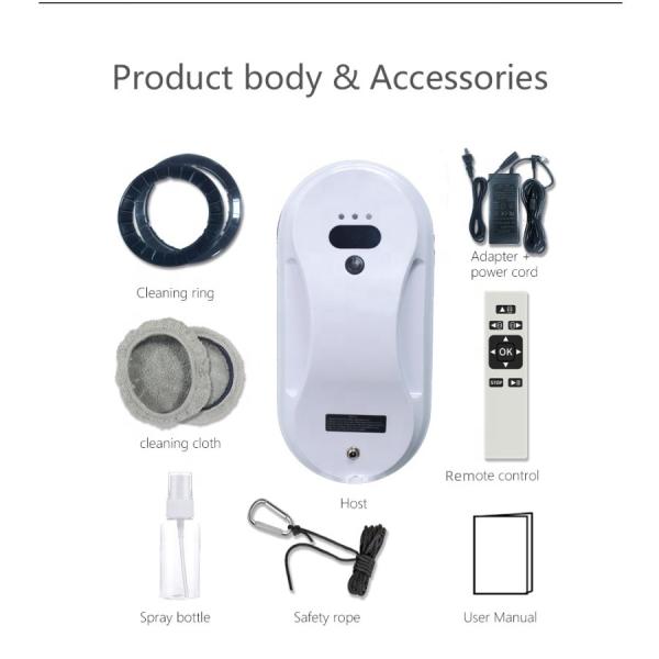 240V 65dB Automatic Electric Robot Window Cleaner 14.5cm Window Washing Robot