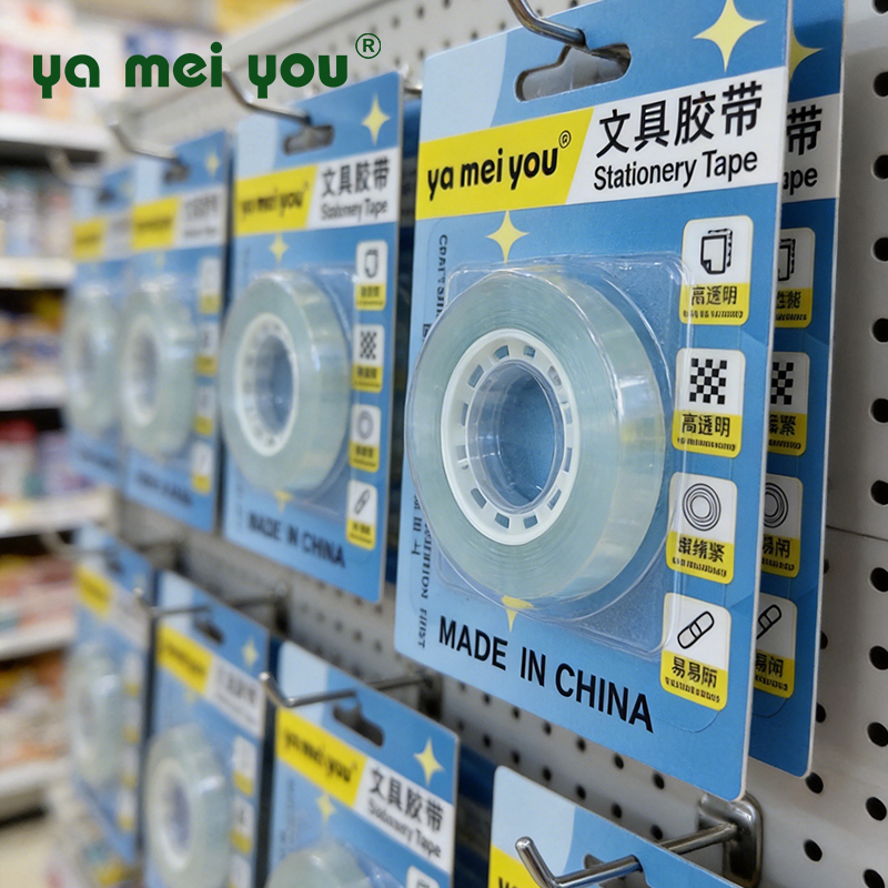 Super Transparent Stationery Tape in Blister Pack Strong Hold Smooth Unwind