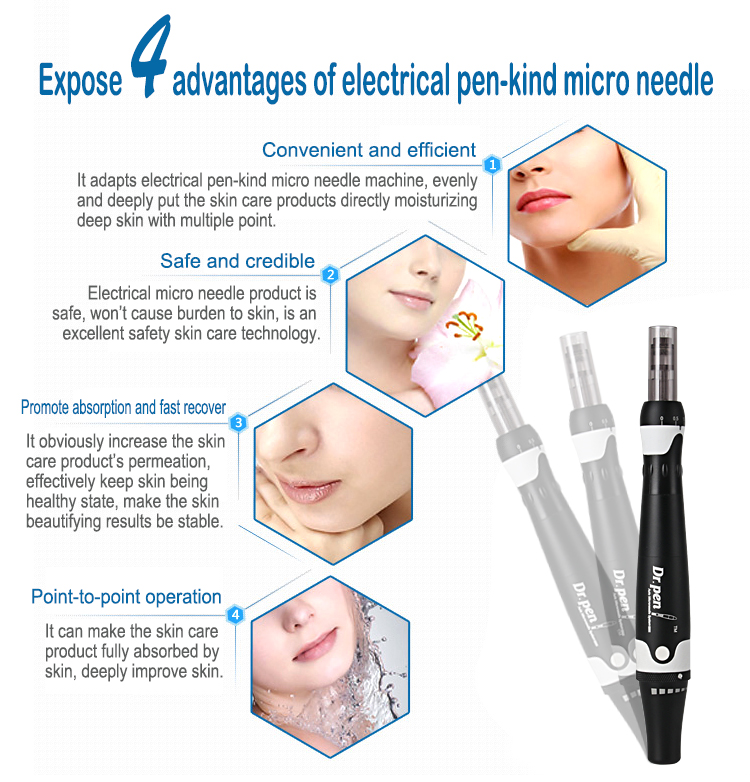 Home Dr Pen A7 Microneedle Wireless Derma Pen with Surgical Steel Cartridge Included