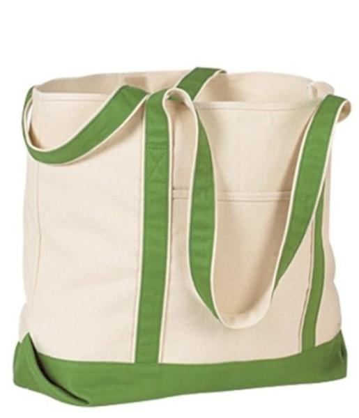 Grandes cor personalizada da lona do algodão sacolas elegantes duráveis
