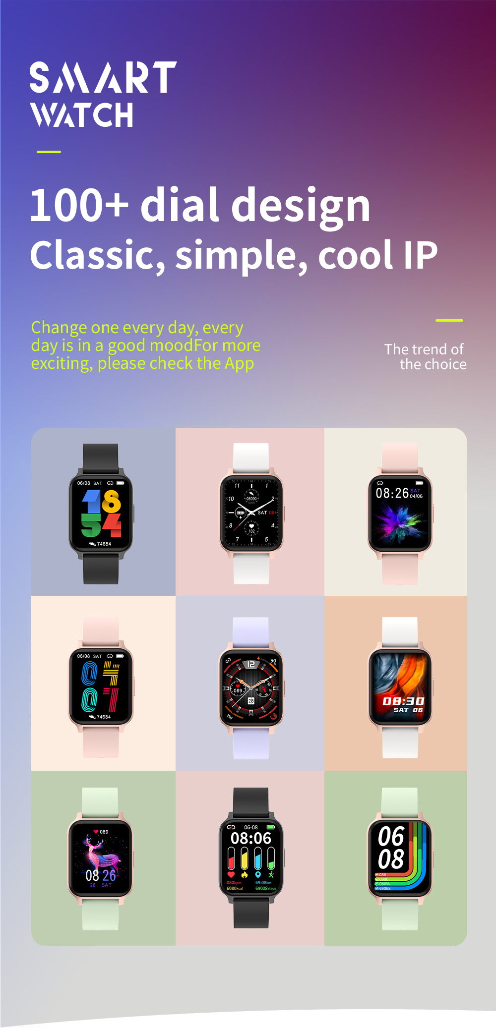 Smartwatch BLE5.0 экрана касания 260mAh с батареей полимера