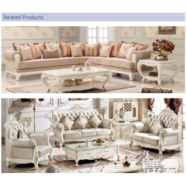 French Living Room Furniture Neo-classical Wooden 1 2 3 Sofa Set Designs