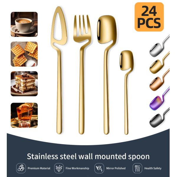 Нержавеющая сталь столовая посуда набор 24 шт. настенная столовая посуда набор западный ресторанный отель набор подарочная коробка