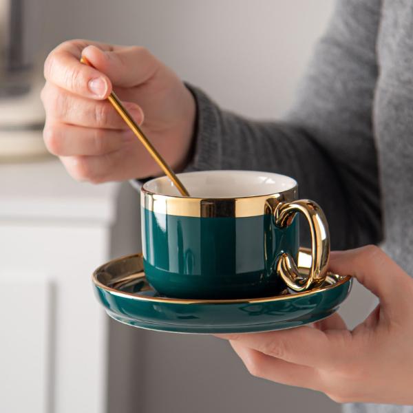 Classic Design Style Ceramic Tea Cup Set Luxury Turkish Porcelains Coffee Mug Gift Box