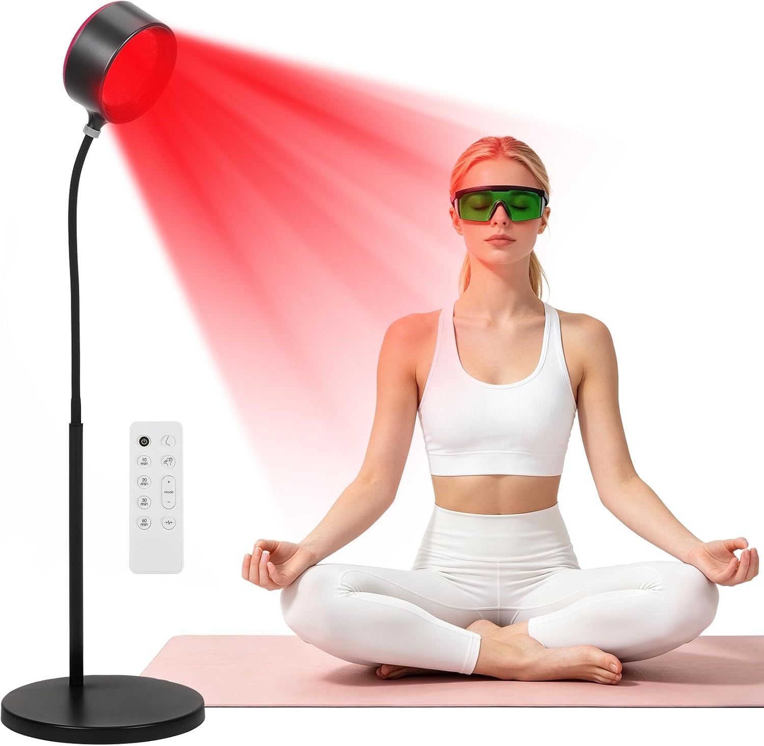 Red & Infrared Therapy Lamp – 660nm+850nm, Adjustable Height, Remote Timer & Multiple Modes