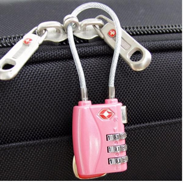 TSA 320 Luggage Cable Lock / Zinc Alloy Backpack Cable Lock Free Sample Available