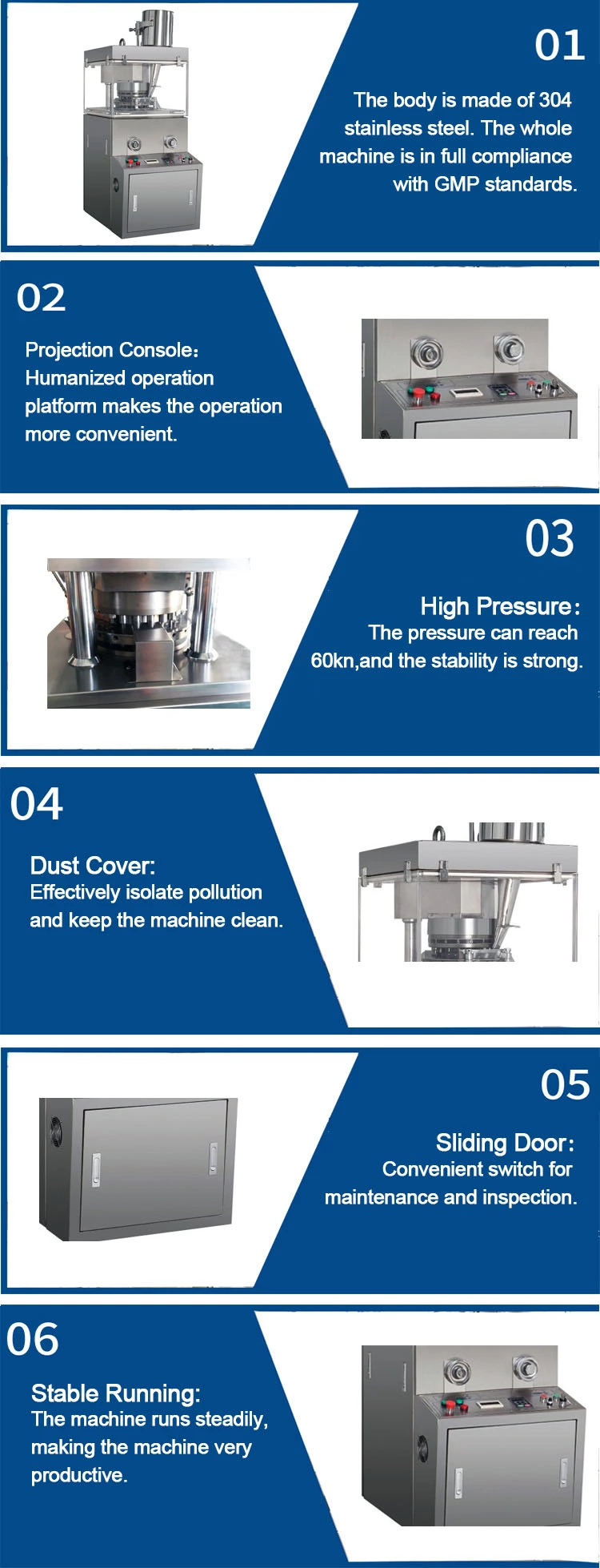 Automatic Dia 11mm 80kn Rotary Tablet Press Machine
