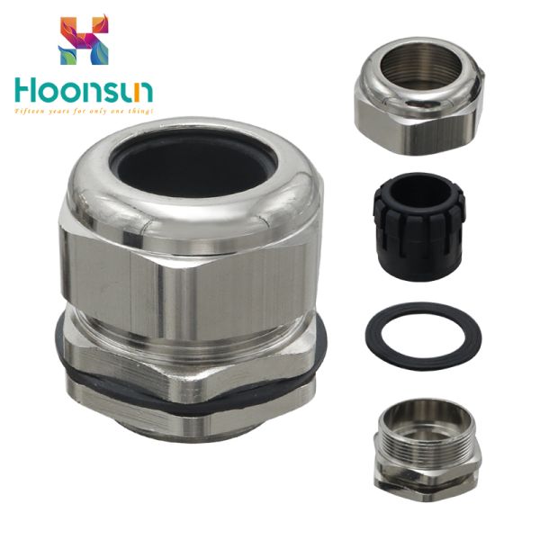 Strengthened Type Nickel Plated Brass Cable Gland , Waterproof Cable Gland Connectors