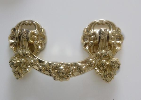 Zamak metal coffin hardware handle H022 high polished Bronze color zinc alloy coffin handle size 20.5*11.5cm
